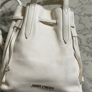 Jimmy Choo Cream Leather Shoulder Bag/bucket bag